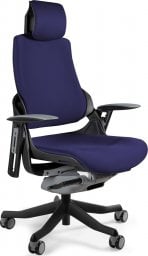 Krzesło biurowe Unique Meble Fotel gabinetowy, ergonomiczny, Wau, BL412, navyblue, czarny