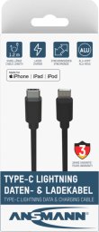 Kabel USB Ansmann USB-C - Lightning 1.2 m Czarny (1700-0106)