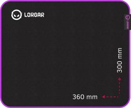 Podkładka Lorgar LORGAR Mousepad Main 313  360mmx300mmx3mm/High-speed/Black retail