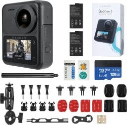 Kamera kandao Kandao QooCam 3 360° Action Camera - Motorcycle Combo