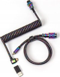 Kabel USB Keychron Keychron USB 3.2 Gen 1 Premium Coiled Aviator Cable, USB-C plug > USB-C plug (black, 1.08 meter, angled plug)