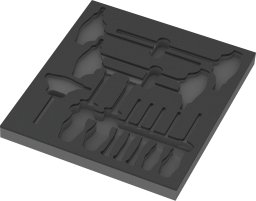 Zestaw narzędzi Wera Wera 9813 foam insert for hex screwdriver set 1, empty (black/grey, for Tool Rebel workshop trolley)