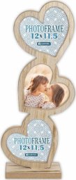 Ramka ZEP Frida 3x12x11,5 Ramka drewniana z 3 sercami RE333