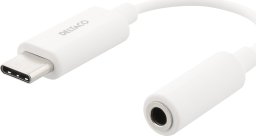 Deltaco USB-C do adaptera 3,5 mm 10 cm aktywny biały USBC-1145