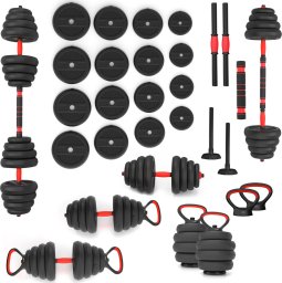  HMS Zestaw ciężarów 6w1 regulowanych sztangielek HMS 30 kg