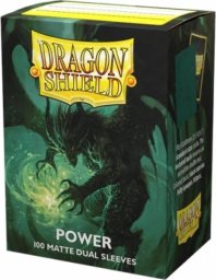 Dragon Shield Koszulki PREMIUM na karty talię Pokemon MtG Magic Dual MATTE Dragon Shield Sleeves protektory Zielone Power (100 sztuk)