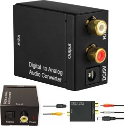 Adapter AV Verk Group Konwerter optyczny toslink spdif na 2x cinch rca Konwerter optyczny toslink spdif na 2x cinch rca