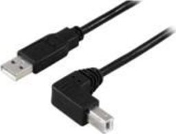 Kabel USB MicroConnect USB-A - USB-B 10 m Czarny (USBAB2ANGLE10)