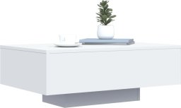 vidaXL Stolik kawowy z oświetleniem LED, biały, 85x55x31 cm