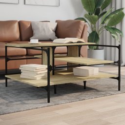 vidaXL Stolik kawowy, dąb sonoma 100x100x48,5 cm, drewnopochodny