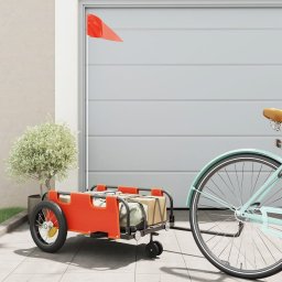  vidaXL Przyczepka rowerowa, pomarańczowa, tkanina Oxford i żelazo