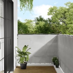 vidaXL Parawan balkonowy, jasnoszary, 120x400cm, 100% poliester Oxford