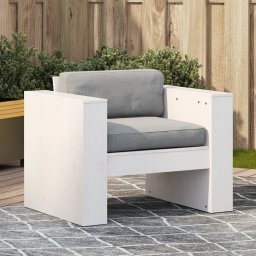 vidaXL Fotel ogrodowy, biały, 79x60x62 cm, lite drewno sosnowe