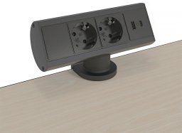 Kabel zasilający Kondator Kondator 935-D2CC rozgałęziacz 1,5 m 2 x gniazdo sieciowe Wewnętrzna Czarny