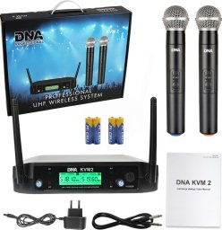 Radio DNA DNA KVM 2 mikrofony bezprzewodowe system nagłośnienia 518-542 MHz
