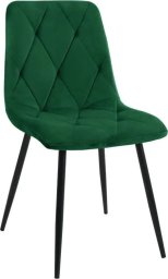  Akord Krzesło tapicerowane, welur, 44x55x84 cm, butelkowa zieleń