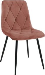  Akord Krzesło tapicerowane, welur, 44x55x84 cm, różowy