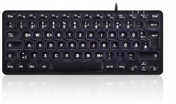 Klawiatura Perixx Perixx PERIBOARD-332B DE-Layout, Mini keyboard, USB wired, backlight, black