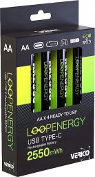 Verico Verico LoopEnergy Li-Ion Akku AA2550, USB-C, 4er Pack retail