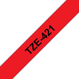 Brother Brother | TZe-421 Laminated Tape | Juodas on Raudona | TZe | 8 m | 9 cm