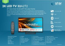 Telewizor Estar eSTAR Android TV 32"/82cm 2K HD LEDTV32A2T2