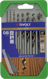 Wiertło Tivoly Tivoly Medžio grąžtų rinkinys 2 - 10mm, 8 vnt, HSS, sugraduotas