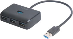 HUB USB Deltaco USB-A šakotuvas DELTACO , 5 Gbps, 4x USB-A, juodas / UH-735 / 1902426