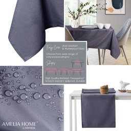 AmeliaHome AmeliaHome Serweta plamoodporna gładka EMPIRE koło 100 cm fioletowa