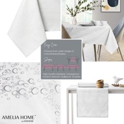 AmeliaHome AmeliaHome Serweta plamoodporna Vesta koło 100 cm biała
