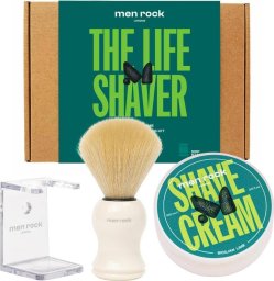  MenRock The Life Shaver Sicilian Lime zestaw krem do golenia 100ml + pędzel do golenia + stojak na pędzel