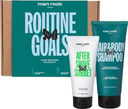 MenRock MenRock Routine Goals zestaw sorbet po goleniu 100ml + szampon i płyn do mycia ciała 200ml