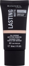  Rimmel London Rimmel London, Lasting Matte, Full Cover, Liquid Foundation, 001, Fair Porcelain, 30 ml For Women