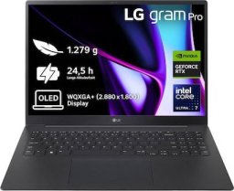 Laptop LG LG Gram 16Z90SP-A.AP7BG Intel Core Ultra 7 155H 40,64cm 16Zoll 32GB 2TB SSD RTX3050 4GB W11P Black