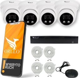 Rejestrator ORLLO Zestaw Monitoringu 4 Kamery PoE ORLLO ECO DOME