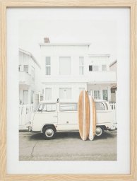 Atmosphera Plakat w ramie z retro samochodem VIVIEN, 30 x 40 cm