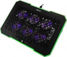 Podstawka chłodząca Hismart Stojak chłodzący do laptopa HISMART z 6 wentylatorami RGB 5 poziomów