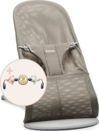 BabyBjorn BABYBJORN gultukas BLISS Mesh, pilkas/beige + žaislas, 606102