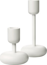 Iittala Nappula candle holders 107+183 mm, white 2 pcs.