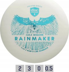 Discmania Discgolf DISCMANIA Putter Glow D-LINE FLEX 3 Rainmaker Eagle Mcmahon White 2/3/0/0,5