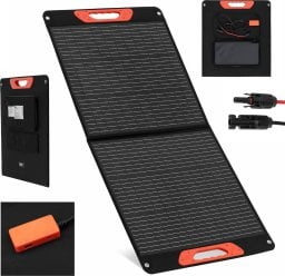 Ładowarka solarna MSW Ładowarka solarna panel słoneczny składany turystyczny kempingowy 2 x USB 100 W Ładowarka solarna panel słoneczny składany turystyczny kempingowy 2 x USB 100 W