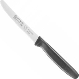 Hendi Super ostry nożyk kuchenny uniwersalny ząbkowane ostrze 22cm - czarny Super ostry nożyk kuchenny uniwersalny ząbkowane ostrze 22cm - czarny
