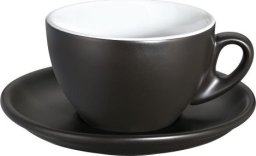 Cilio Filiżanka do cappuccino, ze spodkiem, 0,1 l, czarna matowa Roma / Cilio
