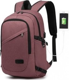 Plecak turystyczny Kono Plecak na Laptopa 15,6 USB Burgundy Compact