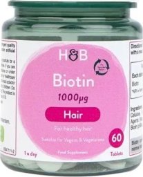  Holland & Barrett Holland & Barrett - Biotin, 1000mcg, 60 tabletek