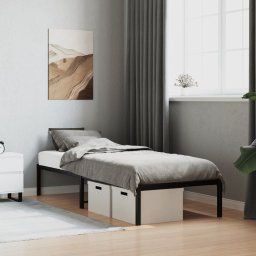  vidaXL Metalowa rama łóżka, czarna, 75x190 cm Lumarko!