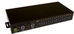 Exsys EXSYS EX-1116HMVS 16-portowy koncentrator USB 3.2 Gen1 z szyną DIN i ochroną przeciwprzepięciową