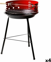  Aktive Przenośny grill Aktive Drewno Żelazo 37,5 x 70 x 38,5 cm (4 Sztuk) Czerwony