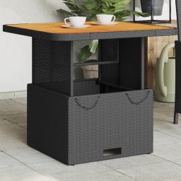 vidaXL Stół ogrodowy, czarny, 80x80x71 cm, polirattan i akacja Lumarko!