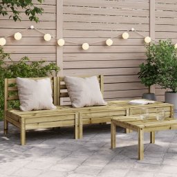 vidaXL Ogrodowa sofa 3-osobowa, impregnowane drewno sosnowe Lumarko!