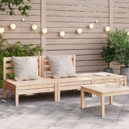 vidaXL Ogrodowa sofa 3-osobowa, lite drewno sosnowe Lumarko!
